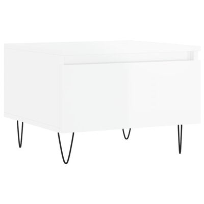 vidaXL Tables basses 2 pcs blanc brillant 50x46x35cm bois d'ingénierie