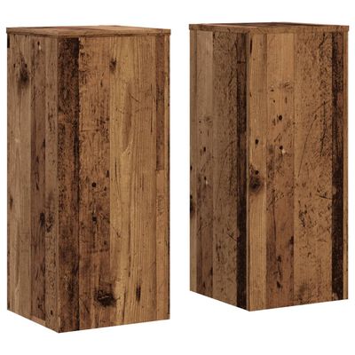 vidaXL Supports pour plantes 2 pcs vieux bois bois d'ingénierie