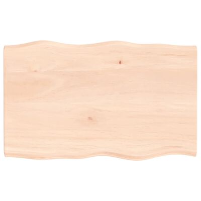 vidaXL Dessus de table bois chêne massif non traité bordure assortie