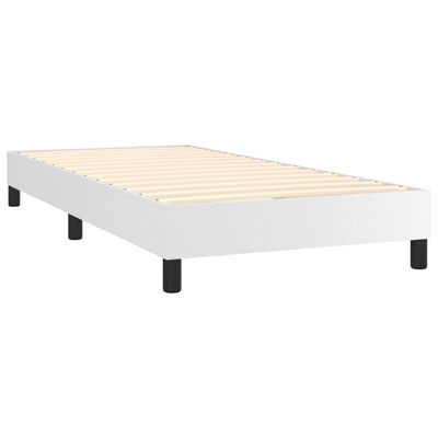 vidaXL Sommier à lattes de lit avec matelas Blanc 90x200 cm Similicuir