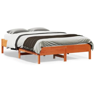 vidaXL Cadre de lit sans matelas cire marron 140x190cm bois pin massif