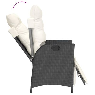 vidaXL Ensemble à manger de jardin coussins 7pcs Noir Résine tressée