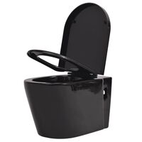 vidaXL Toilette murale Céramique Noir