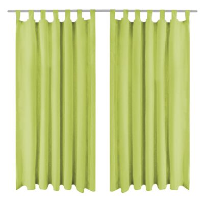 vidaXL Rideau occultant avec boucles 2 pcs 140 x 175 cm Vert