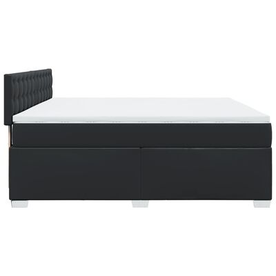 vidaXL Sommier à lattes de lit avec matelas Noir 180x200 cm Similicuir