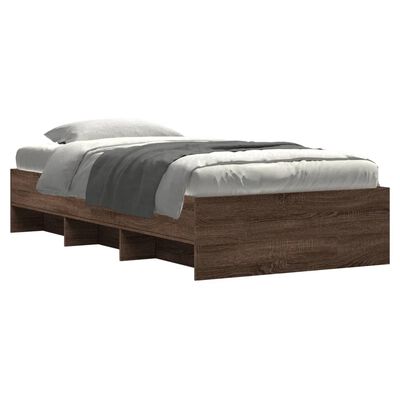 vidaXL Cadre de lit sans matelas chêne marron 75x190cm bois ingénierie