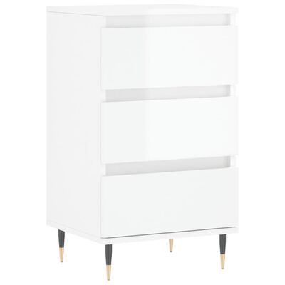 vidaXL Buffet blanc brillant 40x35x70 cm bois d'ingénierie