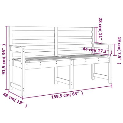 vidaXL Banc de jardin 159,5x48x91,5 cm bois massif de douglas