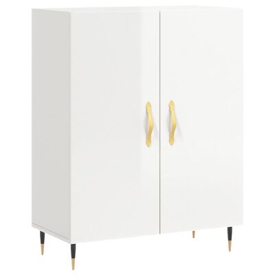 vidaXL Buffet haut Blanc brillant 69,5x34x180 cm Bois d'ingénierie