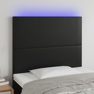 vidaXL Tête de lit à LED Noir 80x5x118/128 cm Similicuir