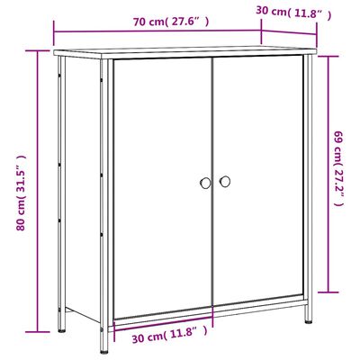 vidaXL Buffet chêne sonoma 70x30x80 cm bois d'ingénierie