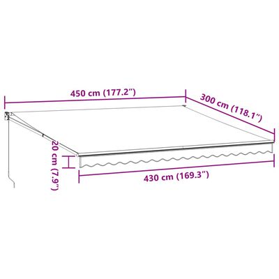 vidaXL Auvent manuel rétractable marron 450x300 cm