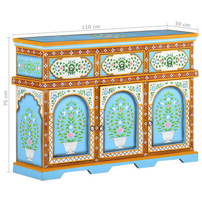 vidaXL Buffet peint à la main Multicolore 110x30x76cm Bois de manguier