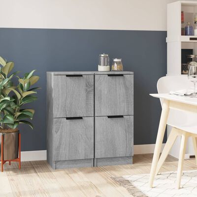 vidaXL Buffets 2 pcs Sonoma gris 30x30x70 cm Bois d'ingénierie