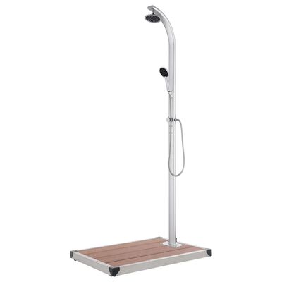 vidaXL Douche de jardin avec base marron 220 cm Aluminium