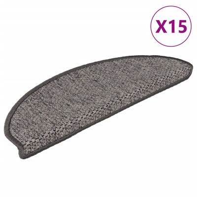 vidaXL Tapis d'escalier autocollants aspect sisal 15 pcs 65x21x4 cm