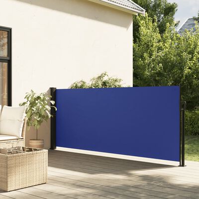 vidaXL Auvent latéral rétractable bleu 120x300 cm