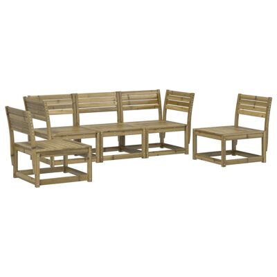 vidaXL Salon de jardin 5 pcs bois de pin imprégné