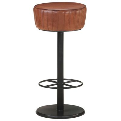 vidaXL Tabouret de bar Marron Cuir véritable