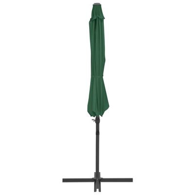 vidaXL Parasol de jardin en porte-à-faux avec mât en acier vert