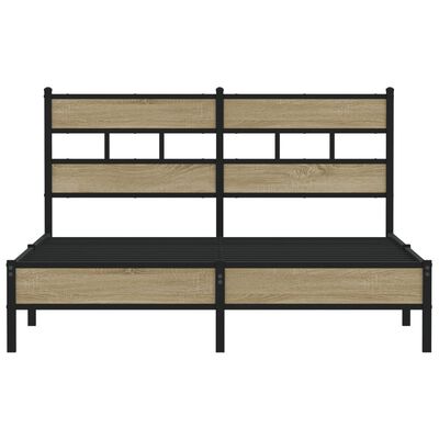 vidaXL Cadre de lit sans matelas chêne sonoma 137x190 cm