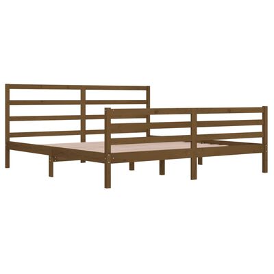 vidaXL Cadre de lit sans matelas marron miel bois pin massif 200x200cm