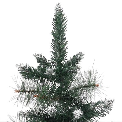 vidaXL Sapin de Noël artificiel avec support Vert et blanc 90 cm PVC