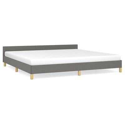 vidaXL Cadre de lit sans matelas gris foncé 200x200 cm tissu