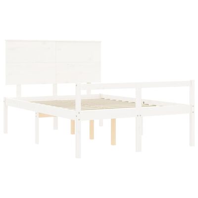 vidaXL Lit pour personne âgée sans matelas blanc bois massif