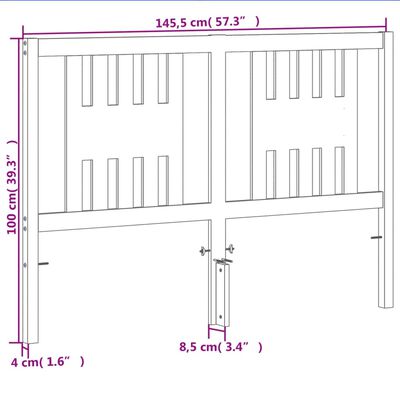 vidaXL Tête de lit cire marron 140 cm bois massif de pin