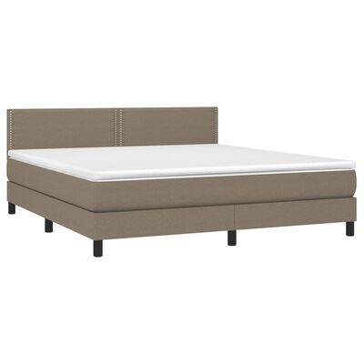 vidaXL Sommier à lattes de lit avec matelas LED Taupe 180x200 cm Tissu