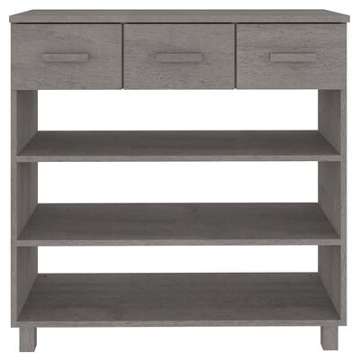 vidaXL Table console HAMAR Gris clair 90x35x90 cm Bois massif de pin