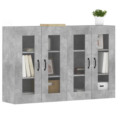 vidaXL Armoires murales 2 pcs gris béton bois d'ingénierie