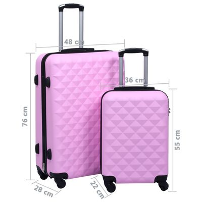 vidaXL Ensemble de valises rigides 2 pcs Rose ABS