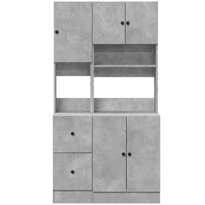 vidaXL Armoire de cuisine gris béton 95x50x180 cm bois d'ingénierie