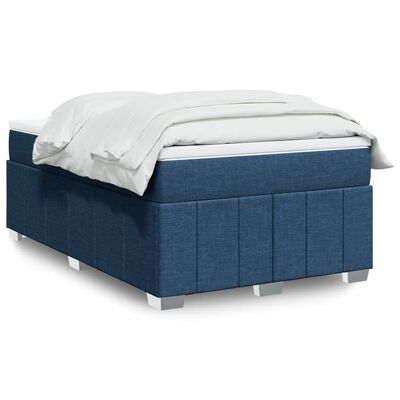 vidaXL Sommier à lattes de lit avec matelas Bleu 120x200 cm Tissu