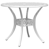 vidaXL Table de jardin blanc Ø90x75 cm aluminium coulé