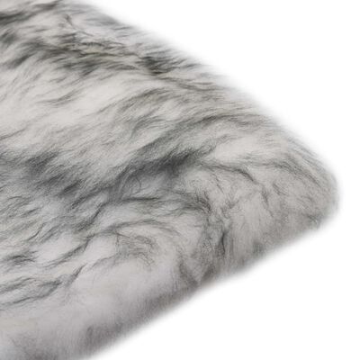 vidaXL Coussins de chaise lot de 2 Mélange gris foncé Mouton véritable