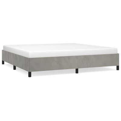 vidaXL Cadre de lit sans matelas gris clair 200x200 cm velours