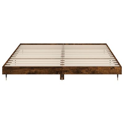 vidaXL Cadre de lit sans matelas chêne fumé 140x200 cm bois ingénierie