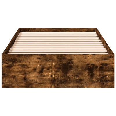 vidaXL Cadre de lit et tiroirs chêne fumé 75x190 cm bois d'ingénierie