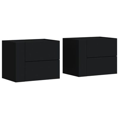 vidaXL Tables de chevet murales 2 pcs noir 45x30x35 cm