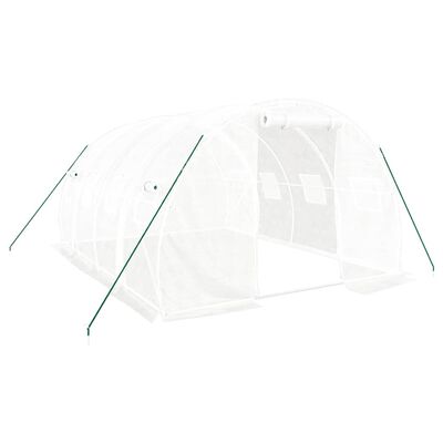 vidaXL Serre avec cadre en acier blanc 12 m² 4x3x2 m