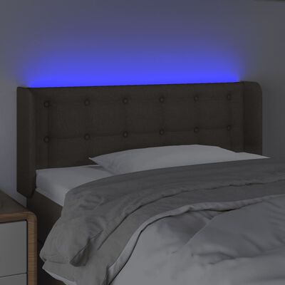 vidaXL Tête de lit à LED Taupe 83x16x78/88 cm Tissu