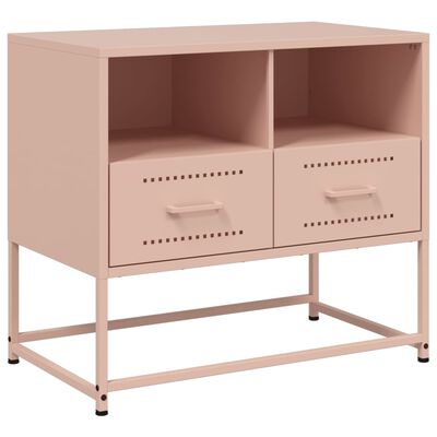 vidaXL Meuble TV rose 68x39x60,5 cm acier