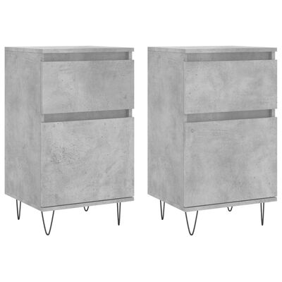 vidaXL Buffets 2 pcs gris béton 40x35x70 cm bois d'ingénierie