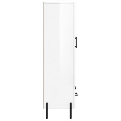 vidaXL Buffet haut blanc brillant 69,5x31x115 cm bois d'ingénierie