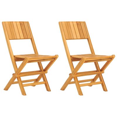 vidaXL Chaises de jardin pliantes lot de 2 47x61x90cm bois massif teck