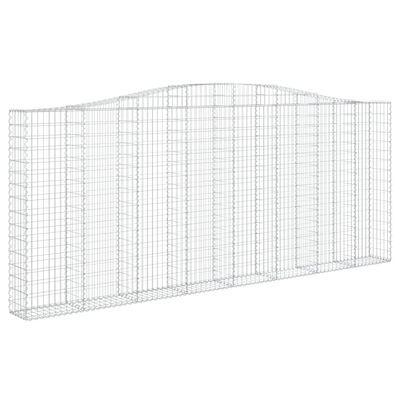 vidaXL Paniers à gabions arqués 2 pcs 400x30x160/180 cm Fer galvanisé