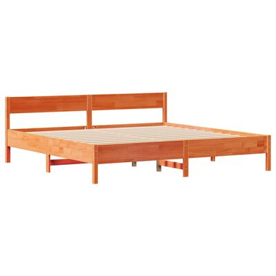 vidaXL Cadre de lit sans matelas cire marron 200x200cm bois pin massif